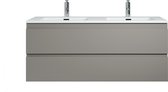 Badkamermeubel Angela 120cm mat witte wastafel - grijs - complete set