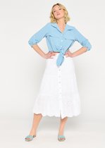 Lola Liza Overhemd met 3/4 mouwen en knopen - Light Blue - Maat 46