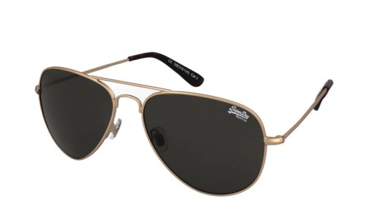 Superdry Zonebril pilotenbril UV Protected Unisex Sunglasses - (SDS-HUNTSMAN-001||Dark Vintage matt goudkleurig)
