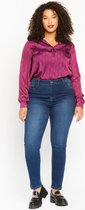 LOLALIZA Oversized satijnen hemd - Paars - Maat 46