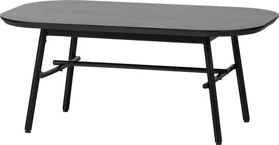 vtwonen Elegance Salontafel - Mangohout - Hout/Metaal - Zwart - 43x100x60 cm