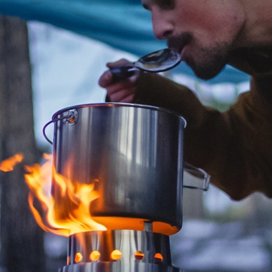 Solo Stove Casserole Avec Sac Nylon - Batterie Cuisine Camping Acier Inoxydable Légère