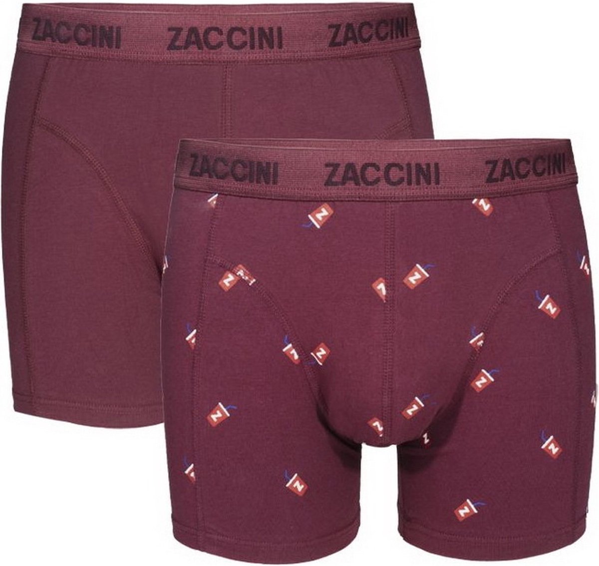 Zaccini - Heren Boxershorts - 2 pack - Milkshake - Bordeaux Rood