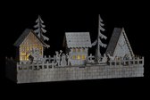 LuxuryLiving - Kerstversiering - DKD Home Decor - Led - Hout - Huizen - Bruin - 45 x 15 x 20 cm