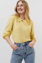 Vero Moda Trui Vmvigga Ls Pointelle Neck Blouse Ga 10256427 Lemon Meringue Dames Maat - XL