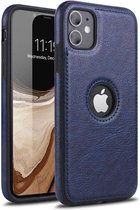 Backcase Lederen Hoesje iPhone 11 Blauw - Telefoonhoesje - Smartphonehoesje - Zonder Screen Protector
