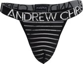 Andrew Christian Mesh Stripe Y-Back Thong w/ Almost Naked - MAAT M - String Heren (erotisch) - String voor Mannen (erotisch) - Mannen Mannen String