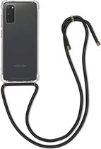 Backcover Shockproof Hoesje Met Koord Samsung Galaxy A41 Transparant - Telefoonhoesje - Smartphonehoesje - Zonder Screen Protector