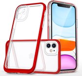 Hoesje Geschikt voor iPhone 11 hoesje transparant met bumper Rood - Ultra Hybrid Hoesje Geschikt voor iPhone 11 case