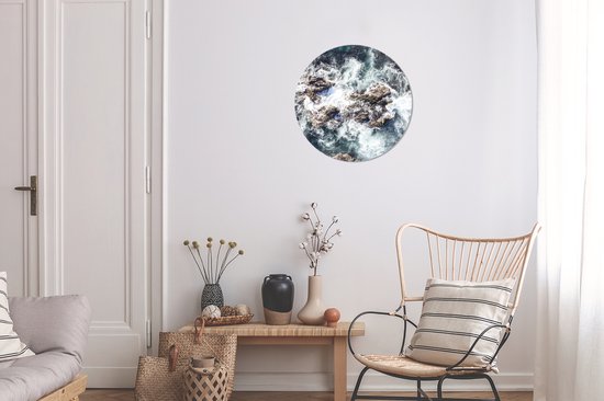 Cercle mural - Cercle mural - Mer - Pierres - Water - Aluminium - Dibond - ⌀ 30 cm - Intérieur et Extérieur