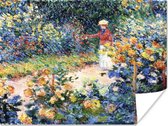 Poster In de tuin - Schilderij van Claude Monet - 80x60 cm