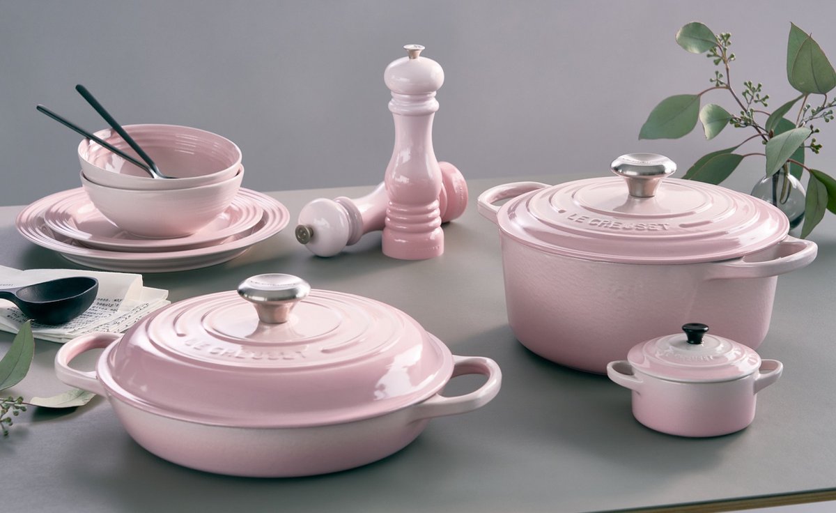 Le Creuset Braadpan Marmite Signature Shell Pink 24cm/3.1l