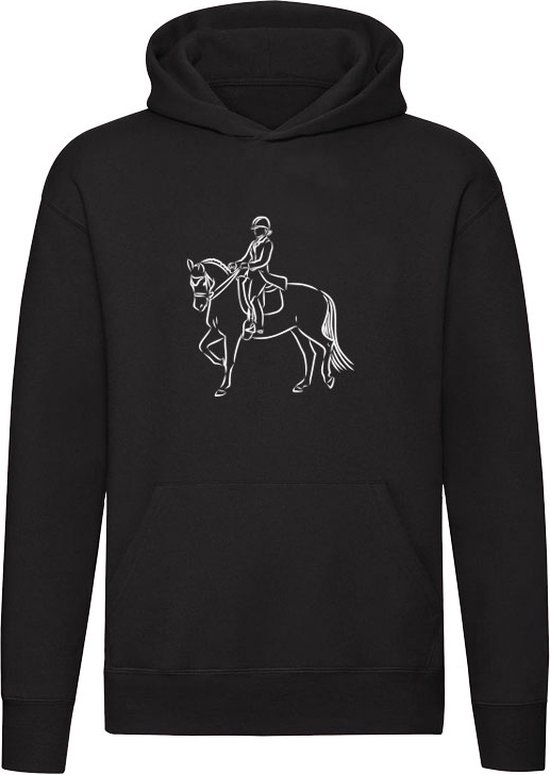 Paardrijden | Unisex | Trui | Sweater | Hoodie | Capuchon | Zwart | Horse Riding | Dierendag | Manege | Pony | Trekking