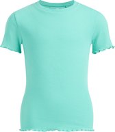 WE Fashion Meisjes slim fit T-shirt met ribstructuur