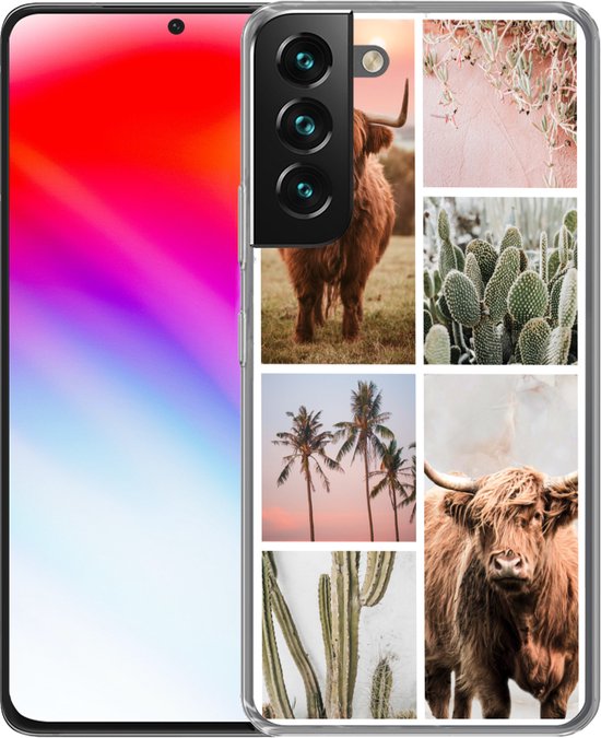 Coque Samsung Galaxy S22 Plus - Scottish Highlander - Succulent - Pastel - Coque de téléphone en Siliconen
