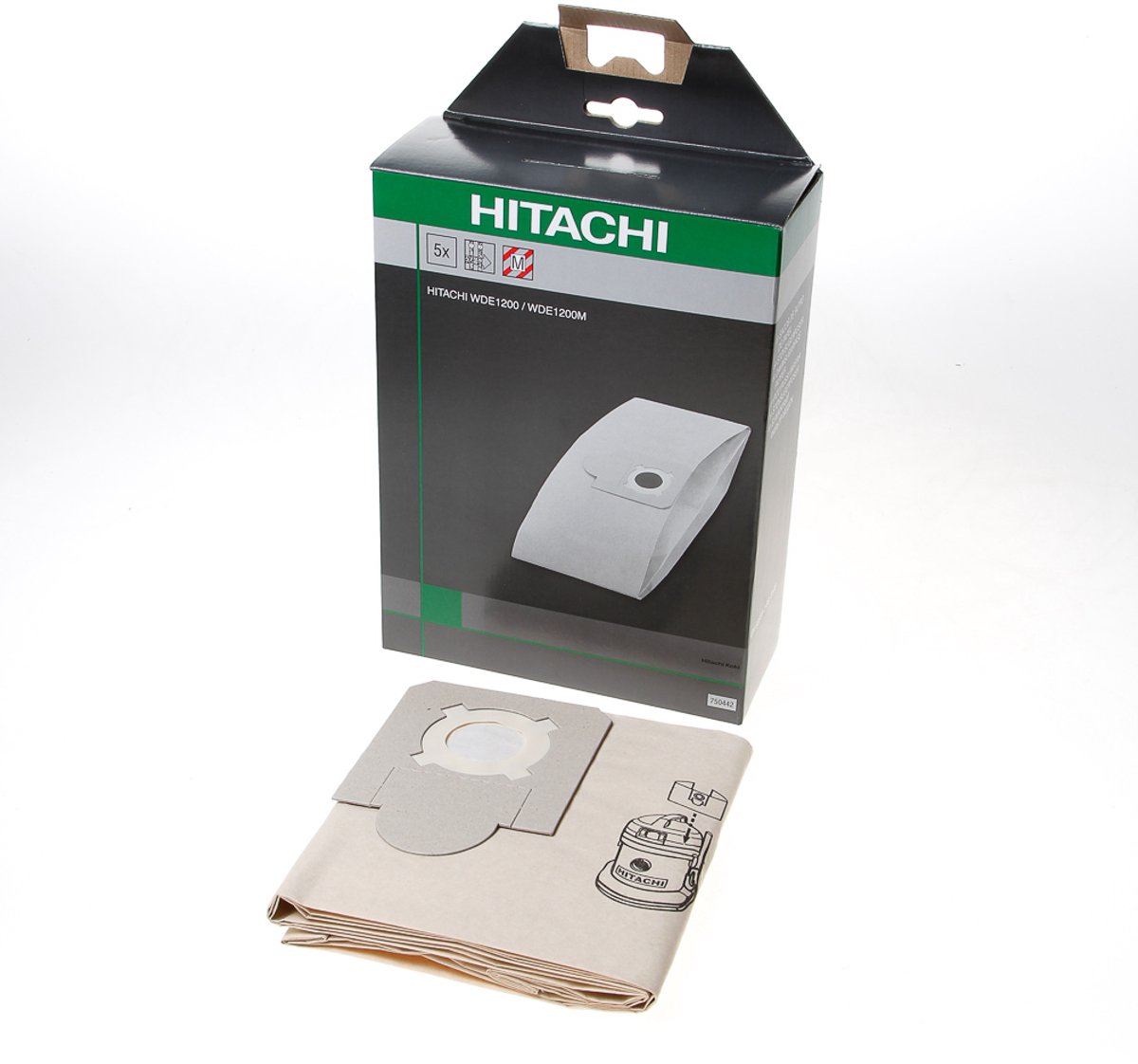 HiKOKI Papieren stofzuigerzak WDE1200(M) (5 stuks) klasse-M - 750442