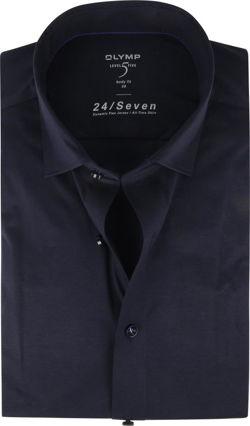 OLYMP Level 5 24/Seven body fit overhemd - tricot - Strijkvriendelijk - Boordmaat: