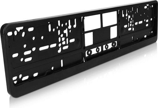 Navaris kentekenplaathouder naar Europese standaard - Voor Europese kentekenplaten van 52 x 11 cm - Universele reclamevrije nummerplaathouder - Zwart