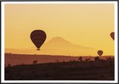 Poster van luchtballonnen over een nationaal park - 20x30 cm