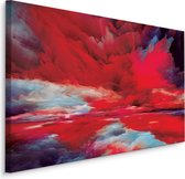 Schilderij - Lucht in het Rood, Abstract, Print op Canvas, 5 maten