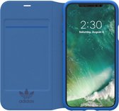 Adidas Booklet Case iPhone X XS hoesje met flap - Blauw Wit