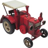 Decoratie Miniatuur Tractor 17*9*10 cm Rood Ijzer, Kunststof Miniatuur Auto Decoratie Modelauto