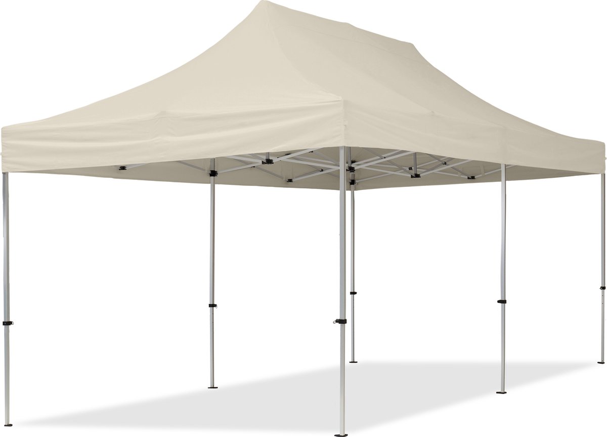 3x6 m Easy Up partytent Vouwpaviljoen, ECONOMY alu 32mm, crème