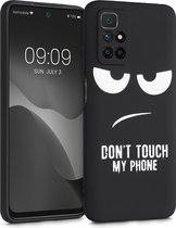 kwmobile telefoonhoesje geschikt voor Xiaomi Redmi 10 (2021 / 2022) - Hoesje voor smartphone in wit / zwart - Backcover van TPU - Don't Touch My Phone design