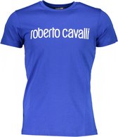 Roberto Cavalli T-shirt Blauw L Heren