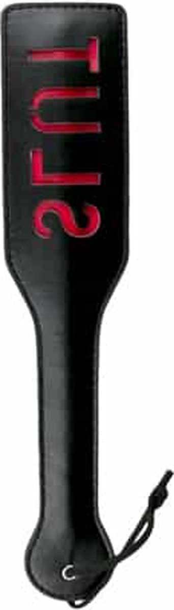 Goedkoopste EasyToys - Paddle van Leer - Spanking Paddle - Kinky Leren Zweep met Slut Bedrukking - Bondage Set - BDSM - Bondage - Sex Toys voor Vrouwen en Mannen - Zwart