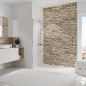douche achterwand - Schulte Deco Design Decor - steen helder - 150x255cm - wanddecoratie - muurdecoratie - badkamer wandpaneel - wandbekleding