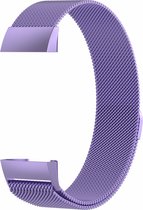 RVS paars kleurig metalen milanese loop bandje / armband voor de Fitbit Charge 3