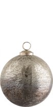 Kerstbal | glas | zilver | 12x12x (h)12 cm