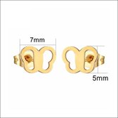 Aramat jewels ® - Goudkleurige oorbellen vlinder zweerknopjes chirurgisch staal 5x7mm
