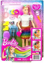 Barbie Luipaard en Regenbooghaar Pop + Accessoires