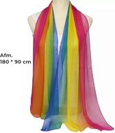 GoedeDoelen.Shop | Shawl - Omslagdoek Rainbow / Chakra colors | Rainbow Shawl | Pride Shawl | Regenboog Shawl | Chakra Shawl | 160 x 50 cm | Zijdezacht | Omslagdoek | Chakra Kleure