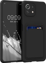 kwmobile hoesje voor Xiaomi 11 Lite (5G) NE / Mi 11 Lite (5G) - Telefoonhoesje met pasjeshouder - Smartphone hoesje in mat zwart