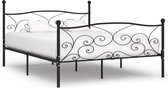 Decoways - Bedframe met lattenbodem metaal zwart 180x200 cm