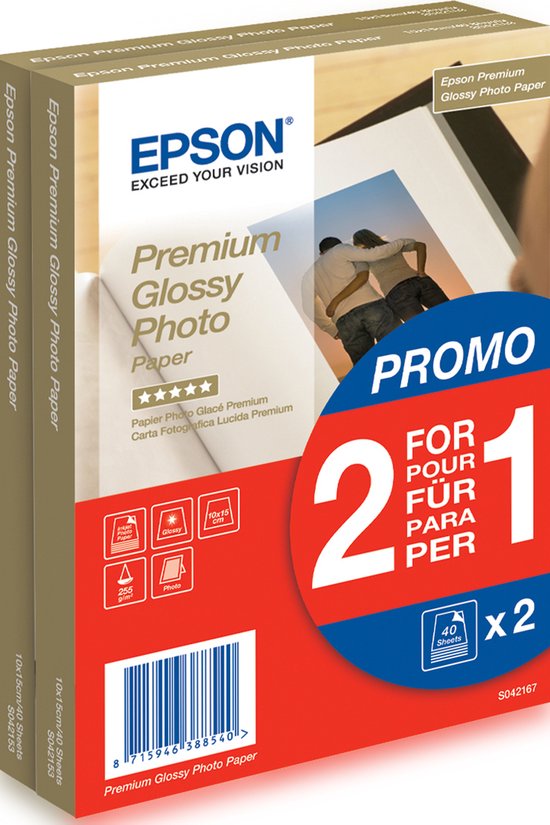 Epson S042167 Fotopapier - 10x15 / 2 x 40 vellen - A6