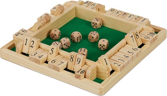 Shut the box - voor 4 spelers - 8 dobbelstenen