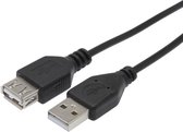 APM USB 2.0 USB-A / USB-A Verlengkabel - Mannelijk / Vrouwelijk - Zwart - 1.8m
