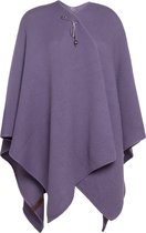 Knit Factory Jazz Gebreid Omslagvest - Dames Poncho - Violet - One Size - Inclusief sierspeld