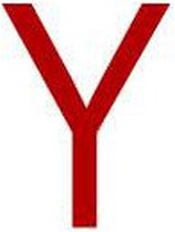 Mini letter Y, rood wit 22,8 x 38 mm - 12/vel