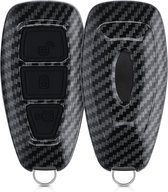 kwmobile autosleutelhoes voor Ford 3-knops autosleutel Keyless Go - hardcover beschermhoes - Carbon design - zwart