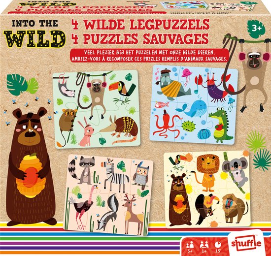 Thumbnail van een extra afbeelding van het spel Shuffle - Into The Wild - Legpuzzel - Puzzel - 4-in-1