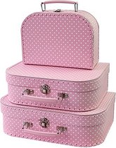 3-delige kofferset polkadot roze Simply for Kids