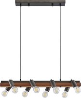 Lindby - Hanglamp - 8 lichts - MDF, ijzer - E27 - donker hout,