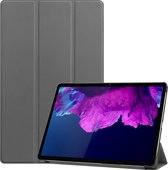 Lenovo Tab P11 Hoes Luxe Book Case Hoesje - Lenovo Tab P11 Hoes Cover (11 inch) - Grijs