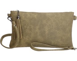 Beagles Pulg Crossbody Schoudertasje Avondtasje Polstas - Olijfgroen