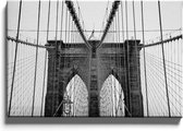 Walljar - New York - Brooklyn Bridge - Muurdecoratie - Canvas schilderij